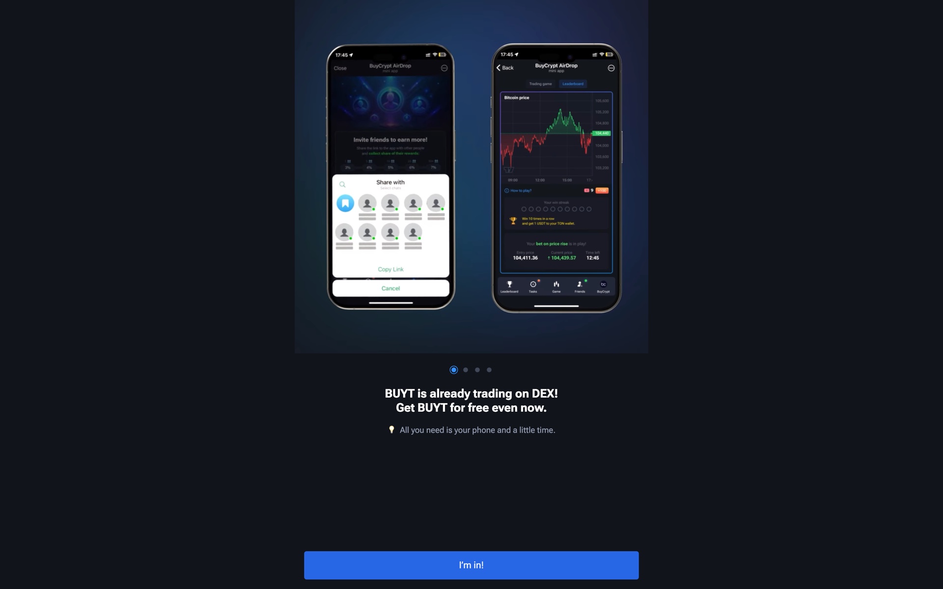 BuyCrypt TapApp — интерфейс